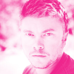 Märt Kelder's headshot with a hot pink filter.